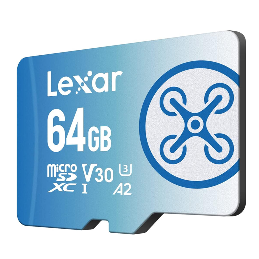 Lexar Professional 64GB LFY Series MicroSDXC UHS-I V30 A2 U3 Class 10 Micro SD Card with 4K UHD Video Recording, Max 160MB/s Read, 90MB/s Write Speeds for Drone Cameras and Other Devices