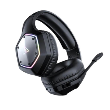 [CLEARANCE] EKSA E1000 WT Wireless Gaming Headset RGB Backlight Over-Ear Headphones w/ ENC Noise Cancelling Microphone, Built-In Controls, USB-A Dongle, 3.5mm Audio Cable, USB-C Charging Cable, 7.1 Surround Sound for PC, Laptop Computer, PS5/PS4, Xbox