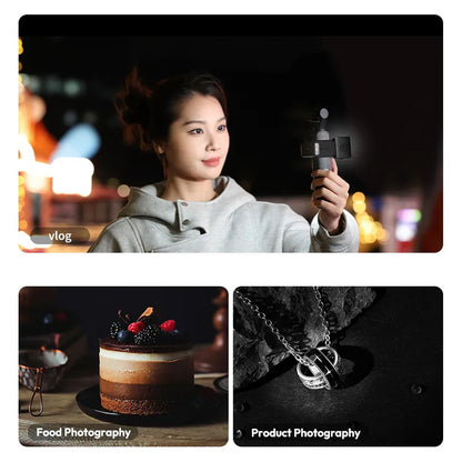 Ulanzi LM001 Daylight Magnetic Mini Light for DJI Osmo Pocket 3 Vlogging Camera with 5800 - 200K CCT, IPX4 Water Resistant, 500mAh Battery and USB Type-C Interface for Vlog, Videography