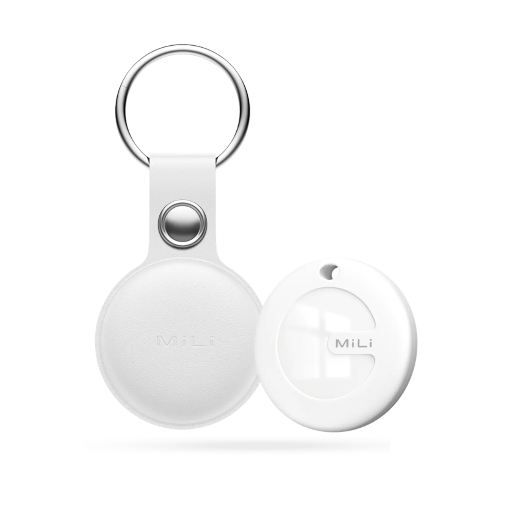 MiLi MiTag Duo Item Finder with Leather Case - iOS Apple Find My & Android Google Find Hub Compatible
