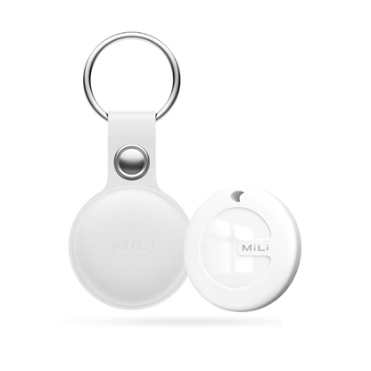 MiLi MiTag Duo Item Finder with Leather Case - iOS Apple Find My & Android Google Find Hub Compatible