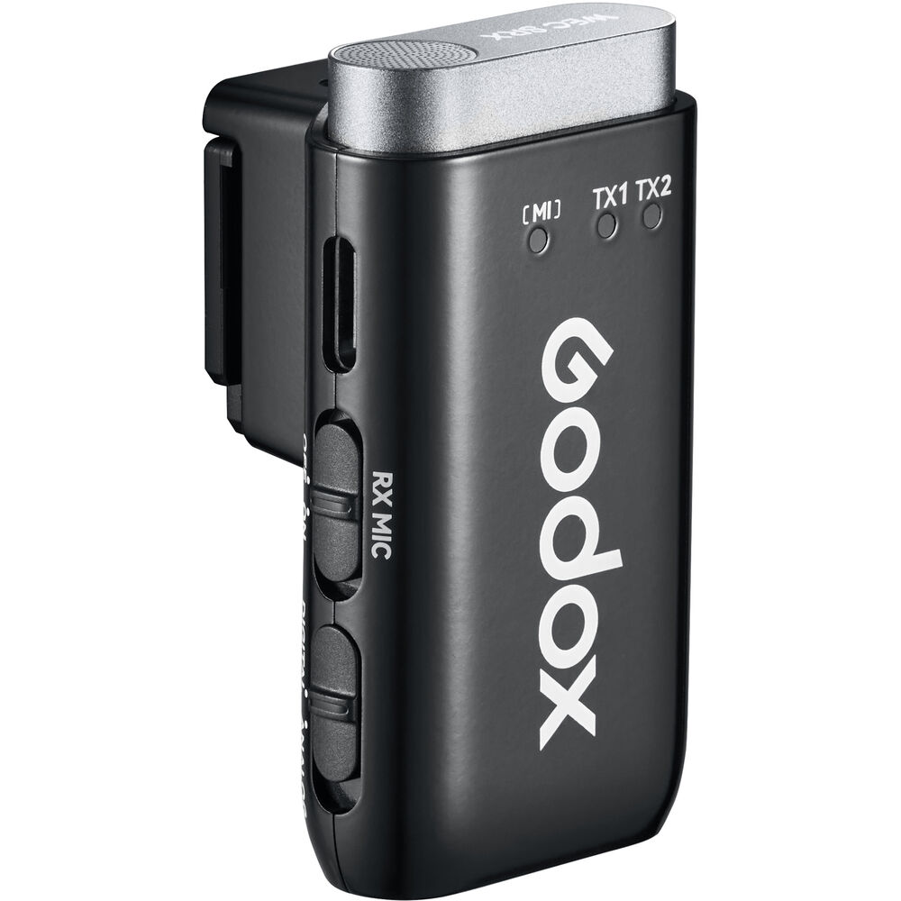 Godox WEC-S 2-Person Wireless Mic (2TX + 1RX) with Multi-Interface Shoe for Sony Cameras, Charging Case, Digital & Alog Audio Mode, Built-In Microphone On Receiver, Clip-On Transmitters, 8+21 Hours Battery Life for Vlogging & Streaming