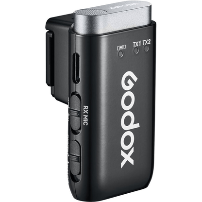 Godox WEC-S 2-Person Wireless Mic (2TX + 1RX) with Multi-Interface Shoe for Sony Cameras, Charging Case, Digital & Alog Audio Mode, Built-In Microphone On Receiver, Clip-On Transmitters, 8+21 Hours Battery Life for Vlogging & Streaming