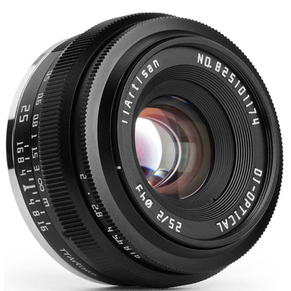 TTArtisan 25mm F/2.0 APS-C Format Sony E | Nikon Z | M43 Micro Four Thirds | FUJIFILM X Mount Portrait Pancake Prime Lens Large Aperture Full Metal Body, MF Manual Focus, 9.8" Focusing Distance for Smooth Bokeh and Low Light Photography