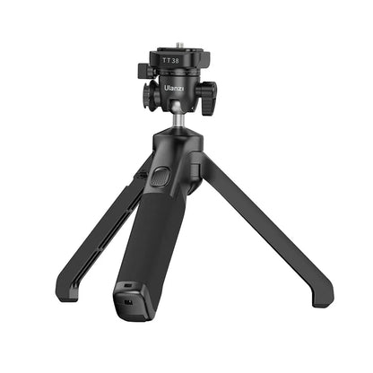 Ulanzi TT38 Camera Grip + Push Tripod with 360 / 180 Degree Ball Head, 3kg Max Load Capacity, 1/4" Thread Mount, Cold Shoe and Hidden Hook for Vlog, Vlogging, Videography