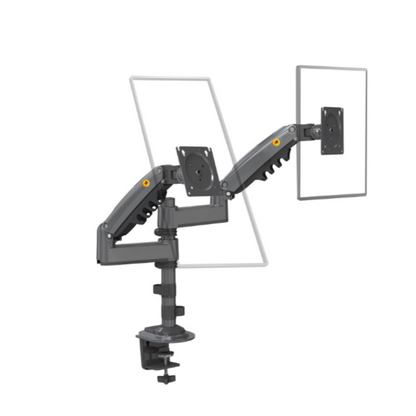 North Bayou NB H180 Dual Gas-Strut Flexi Mount Desktop Monitor Arm (17" to 27" Screens) Adjustable Heavy Duty Stand