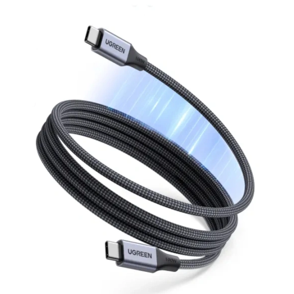 UGREEN 1 Meter Magnetic USB-C Male to USB-C Male Charging Cable with 100W PD Fast Charging, Magnetic Self-Coiling Design, E-Marker Smart Chip, 480Mbps Data Transfer, Braided Nylon Cable for Laptops, Tablets & Smartphones | L520 (55517) | JG Superstore