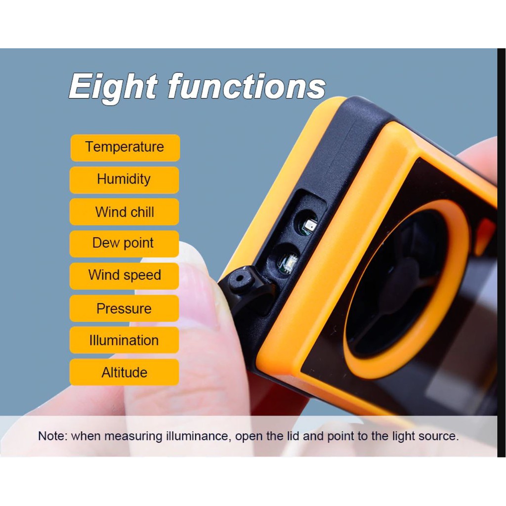 [CLEARANCE] Benetech GM8910 Multifunctiol Digital Anemometer Eight functions, with backlight
