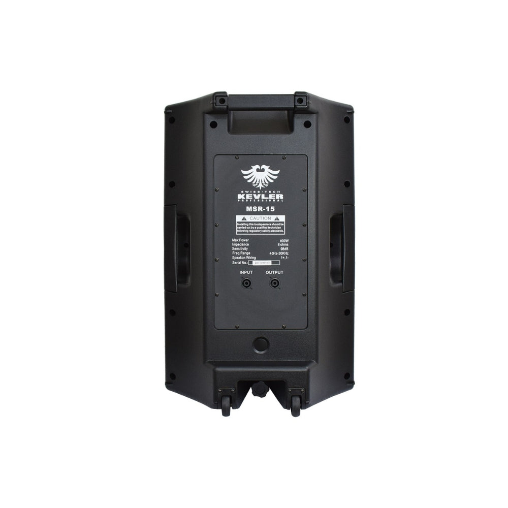 KEVLER MSR-15 15" 800W 2-Way Bass Reflex Full Range Passive Loud Speaker (PAIR) with Multiple Handles, Bottom Pole Mount, Multi Angle Enclosure and Easy Daisy-Chain Loop Connection