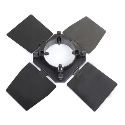 Pxel Universal Mount 3in1 Barn Door Honeycomb Grid & 4 Color Gel Filters Barndoor Kit