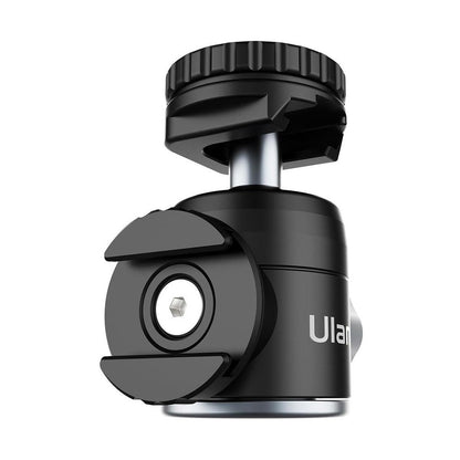 Ulanzi U-60 Mini Aluminum Tripod Ball Head with Dual Cold Shoe Mount Bracket 360 Degree Rotatable Base