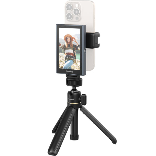 SmallRig Wireless Smartphone Monitor Vlog Kit with 4K/30fps Recording, Wireless Remote Control, Mini Tripod, Pan & Tilt Head MagSafe Attachment, Mirror Mode, 1/4"-20 Threaded Hole for iPhone and Android | 4851 | 4850