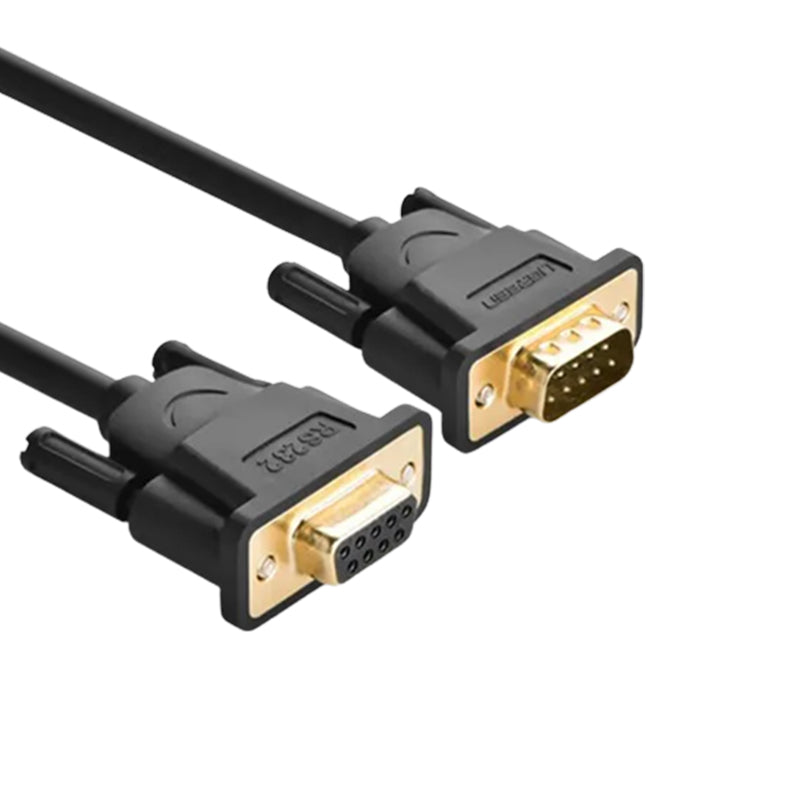 UGREEN 1.5-Meter / 2-Meter / 3-Meter DB9 RS232 9-Pin Serial Cable Female to Male with Built-In Locking Bolts for Personal Computers, Equipment, and Peripherals | 20145 20146 20147