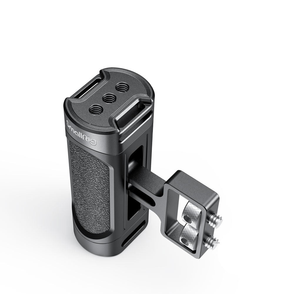 SmallRig Compact Mini Side Handle with Dual 1/4"-20 Thumbscrew Mount and Mounting Threads, 3.5kg Load Capacity, Strap Slot and Vertical Adjustment for Camera Cage 2916