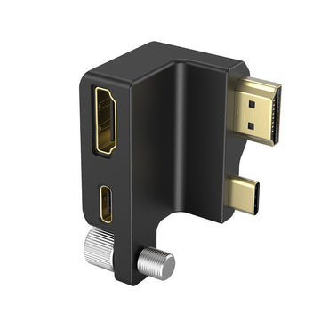 [CLEARANCE] SmallRig Compact Combination HDMI and USB Type-C Right-Angle Adapter with Stainless Steel And PVC Construction and Mounting Screws for BMPCC 6K Pocket Cinema Camera 3289