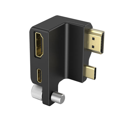 [CLEARANCE] SmallRig Compact Combination HDMI and USB Type-C Right-Angle Adapter with Stainless Steel And PVC Construction and Mounting Screws for BMPCC 6K Pocket Cinema Camera 3289