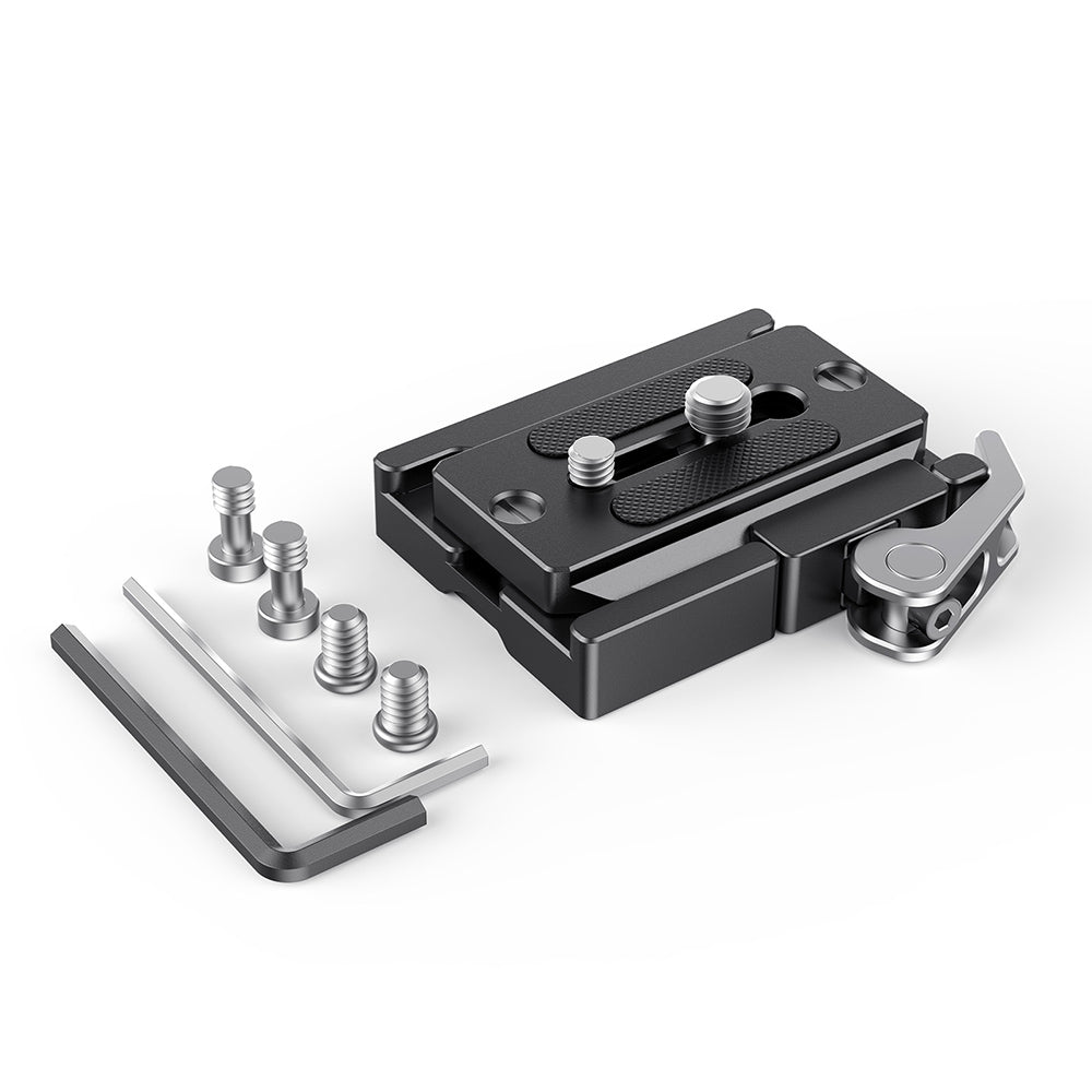 SmallRig Arca-Type Base and Plate Set with QR Quick Release Locking Lever, 1/4"-20 & 3/8"-16 Mounting Threads and Aluminum Construction for Arca-Type Camera Plates 2144B