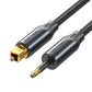 Vention 1.5m Toslink 3.5mm Male to Mini Toslink Male Fiber Optic Hifi Braided Audio Cable with Gold Plated Plugs and DOLBY, DTS, PCM, 5.1 Surround Sound Support | BKCBG