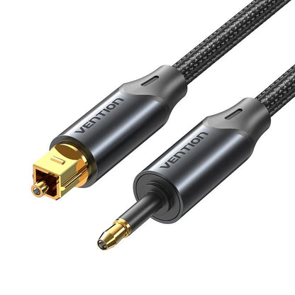 Vention Toslink 3.5mm Male to Mini Toslink Male Fiber Optic Hifi Braided Audio Cable with Gold Plated Plugs and DOLBY, DTS, PCM, 5.1 Surround Sound Support