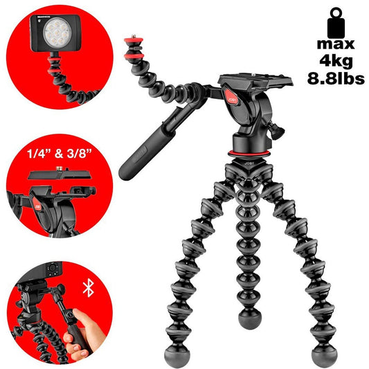 [CLEARANCE] Joby GorillaPod 5K Video PRO Professional Video Head Kit Camera Tripod Stand with Smooth Pan and Tilt Movements for DSLR and Mirrorless Camera
