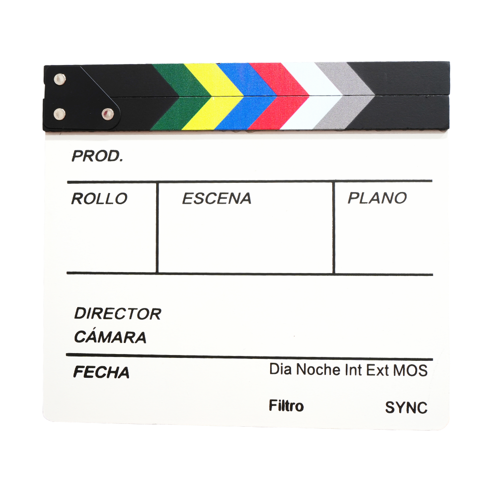 Cinepro 30 x 27cm | 20 x 20cm Acrylic / Wood Movie Film Clapper Board Directors Slate with Colored Stripe Stick