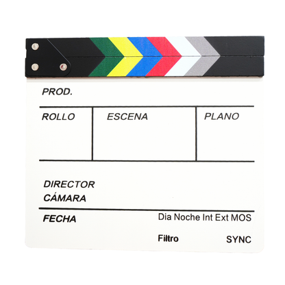 Cinepro 30 x 27cm | 20 x 20cm Acrylic / Wood Movie Film Clapper Board Directors Slate with Colored Stripe Stick