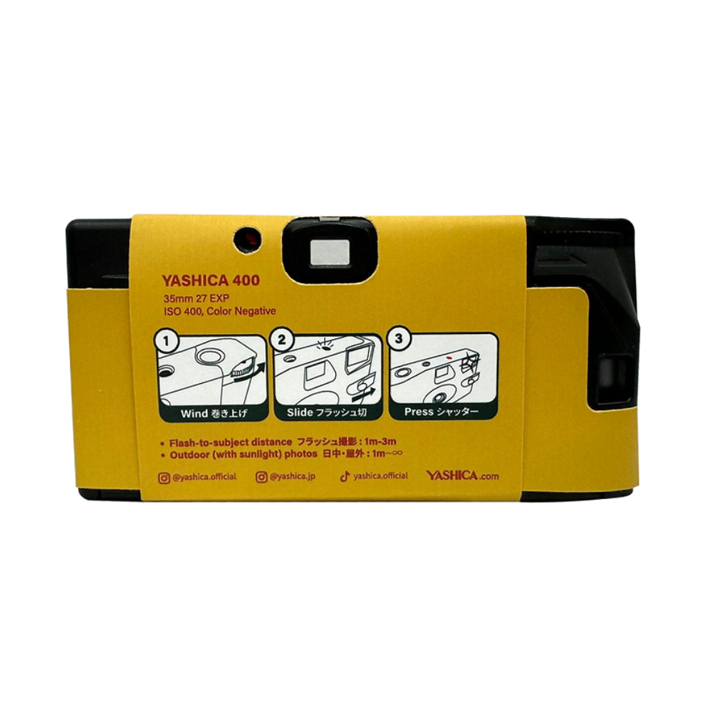 YASHICA Classic Boy Series 35mm ISO 400 F/11 Single Use Film Camera with 27 EXP Exposures for Color Prints and Photography