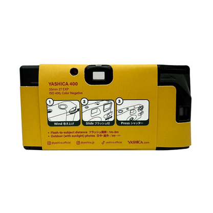 YASHICA Classic Boy Series 35mm ISO 400 F/11 Single Use Film Camera with 27 EXP Exposures for Color Prints and Photography