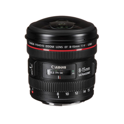 Canon EF 8-15mm f/4L Fisheye USM Zoom Lens with Full Frame Sensor Format and Wide Angle Focal Length for EF Mount DSLR Camera Body