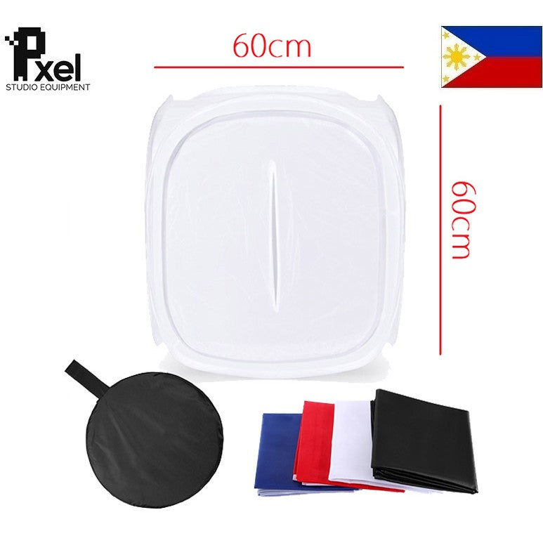 [CLEARANCE] Pxel LT60 60x60cm Photo Soft Box Photography Light Tent Cube Softbox for Camera Studio Product Photography with 4 Backdrops