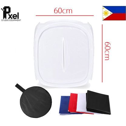 [CLEARANCE] Pxel LT60 60x60cm Photo Soft Box Photography Light Tent Cube Softbox for Camera Studio Product Photography with 4 Backdrops