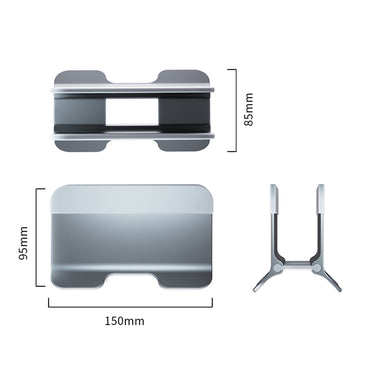 ORICO Multifunctiol Vertical Aluminum Laptop Stand, Smartphone & Tablet Holder with Gravity Auto Locking, 40mm Max. Size, Silicone Padding (Gray, Silver) | NPB1 NPB2