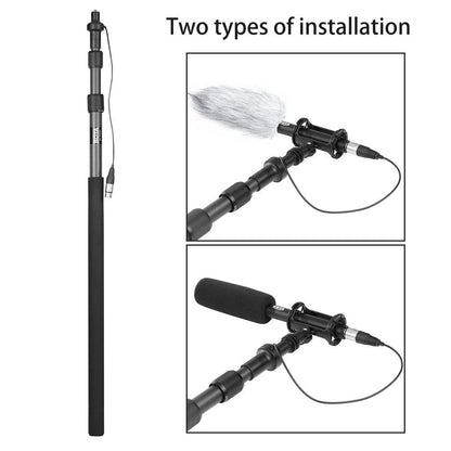 Boya BY-PB25 Carbon Fiber Boompole Microphone Pole With Interl XLR Cable