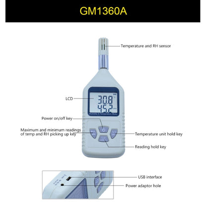 Benetech GM1360A Industrial Humidity & Temperature Meter Humidity Thermometer