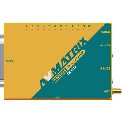 AVMatrix TS3019-4 Wireless Multi-Camera Tally Light System (4 x Tally Lamps) with Up to 200m Wireless Transmission, Supports 16 Tally Lamps, GPIO, USB, RS-232/485 Interfaces, Carrying Case and Power Adapter