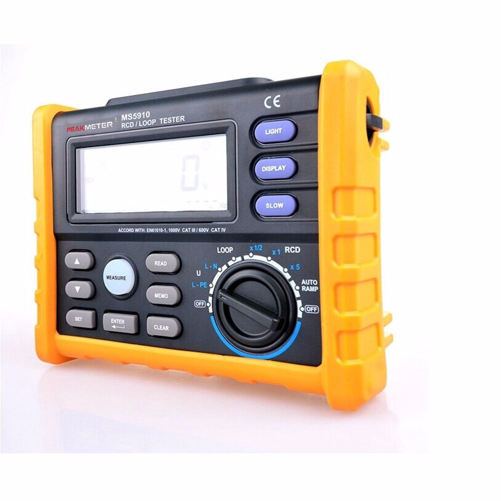[CLEARANCE] PeakMeter MS5910 Digital resistance meter RCD loop resistance tester MultimeterTrip-out Current/Time Test RL Meter with USB Interface