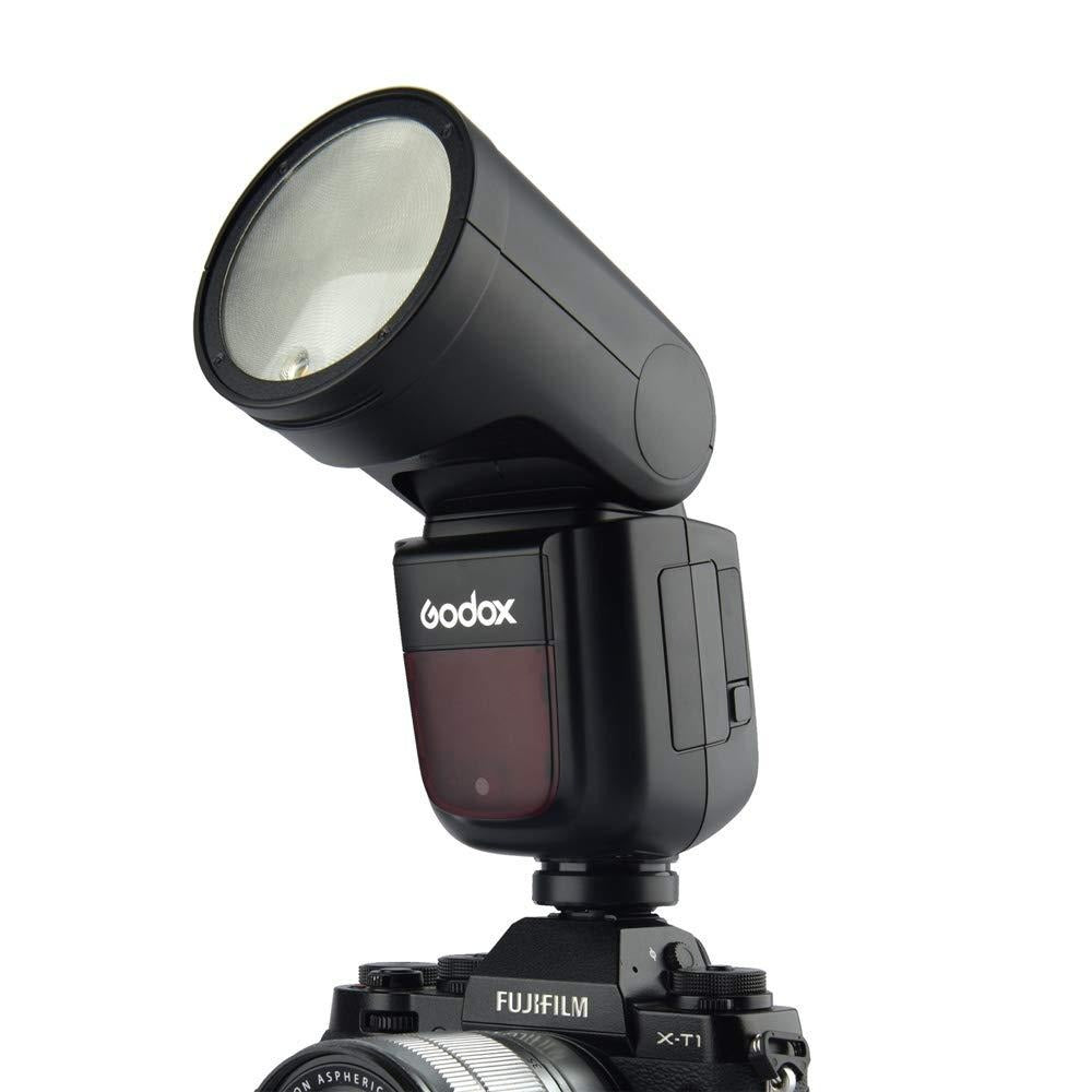 Godox V1 F V1Pro F Flash Speedlight TTL for FUJIFILM Camera with 76Ws Power Output, 2.4G Wireless Radio System, Built-In Modeling Lamp, Rechargeable Li-Ion Battery, Tilting & Rotating Round Head with Magnetic Modifier Mount for Photography