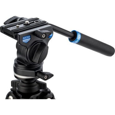 Benro TSL08AS2CSH Slim Aluminum Video Tripod Kit 4-Section with S2P Head 5.5 lbs Capacity