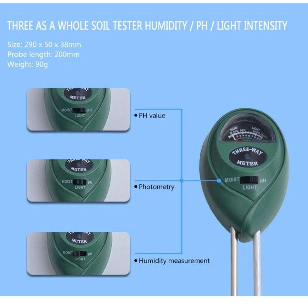 [CLEARANCE] Eagletech 3 in 1 Moisture / Light / PH Plant Flowers Soil PH Tester Hydroponics Meter
