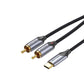 [CLEARANCE] Vention USB-C Male to 2-Male RCA Cable Type-C Audio Cord (BGUH) for Computer, Smartphone, Stereos (2M)