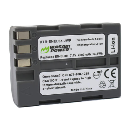 Wasabi Power Battery EN EL3E (2-Pack) and Dual USB Charger for Nikon EN-EL3e and Nikon D50, D70, D70s, D80, D90, D100, D200, D300, D300S, D700 | JG Superstore