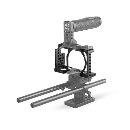 SmallRig Form-fitting Aluminum Alloy Camera Cage for Sony A6000 / A6300 / A6500 / Nex-7 Mirrorless Cameras with Multiple 1/4"-20 Accessory Threads, Rubber Padding and Integrated Shoe Mount | 1661