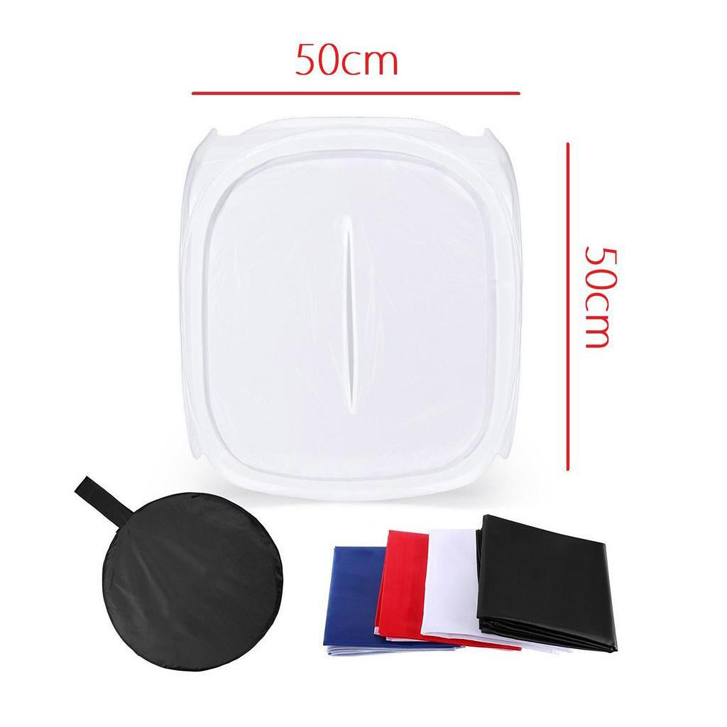 Pxel LT50 50x50cm Photo Soft Box Photography Light Tent Cube Softbox for Camera Studio Product Photography with 4 Backdrops
