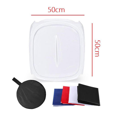 Pxel LT50 50x50cm Photo Soft Box Photography Light Tent Cube Softbox for Camera Studio Product Photography with 4 Backdrops