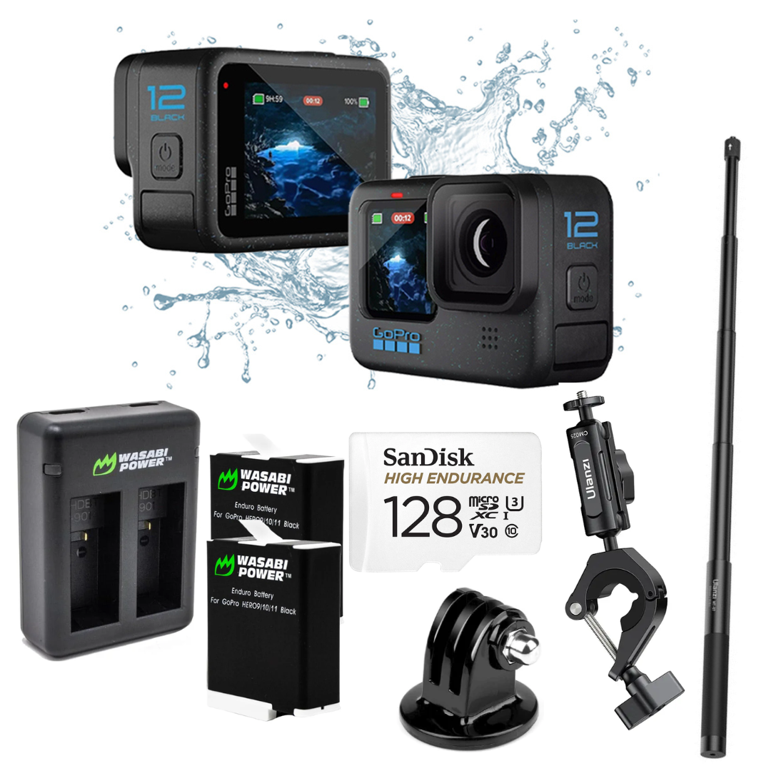 GoPro HERO12 / HERO 12 Black Waterproof Action Camera with 27MP 5.3K60 / 4K120 HDR Photo + Video, HyperSmooth 6.0 Image Stabilization, Horizon Lock, Voice Control, and Submersible Up to 33ft.for Content Creators and Vloggers