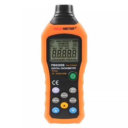 PeakMeter PM6208B Non-Contact Digital Tachometer Max 50~99999RPM Speed Meter Rotation Tester