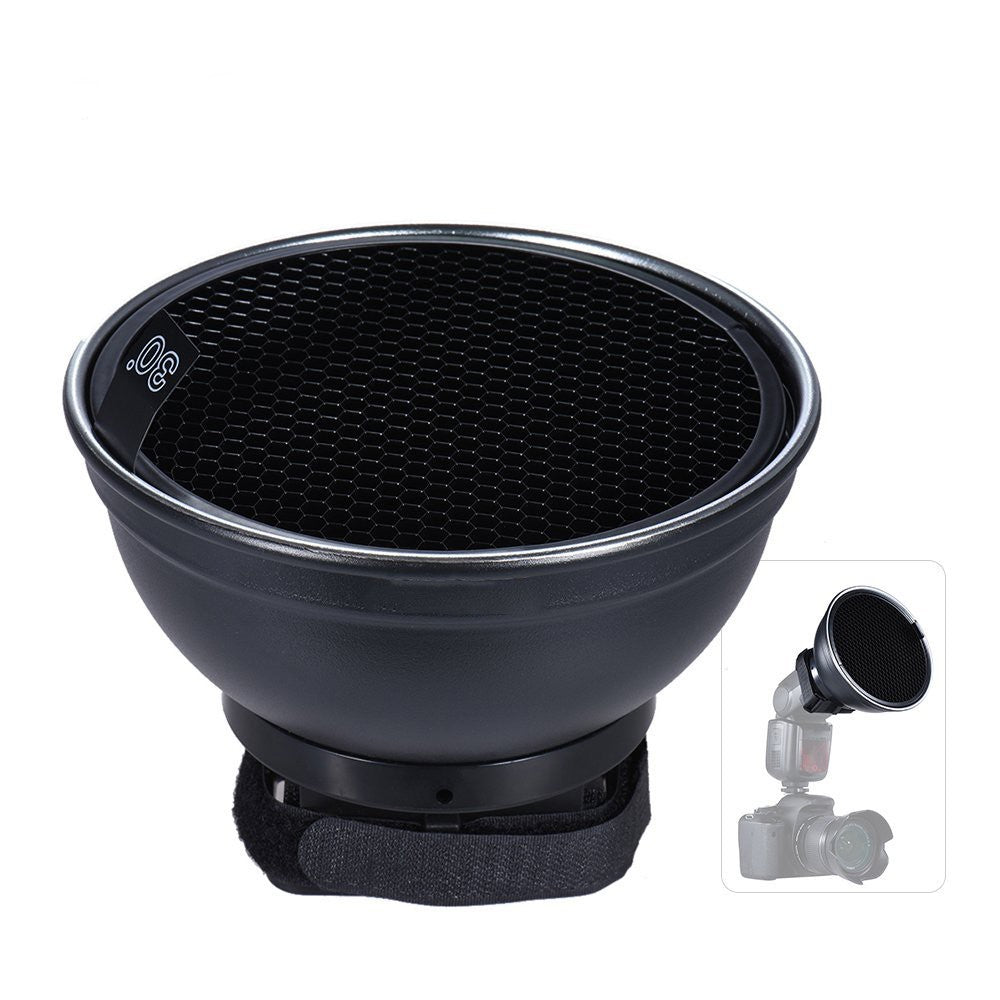 [CLEARANCE] Pxel ST-1F 5.9inch /15cm Silver Beauty Dish Diffuser with 30 Degree Honeycomb for Canon Nikon Yongnuo Godox Neewer Vivitar On-camera Flash Speedlite Photography
