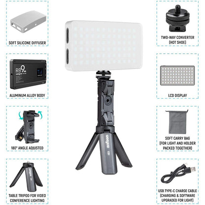 Viltrox Weeylite RB9 RGB LED Video Light Dimmable 2500K 8500K for DSLR Cameras