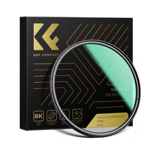 K&F Concept Nano-X Series CPL 0.1% Ultra-Low Reflection Circular Polarizer Lens Filter with Multi-Coated Optical Glass and Ultra-Thin Aluminum Frame for Mirrorless and DSLR Camera Photography