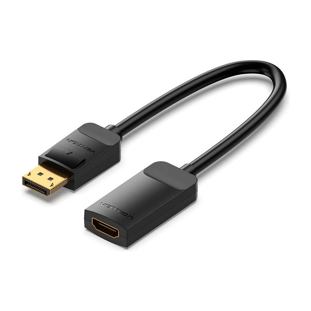 Vention 1080p 60Hz UHD DP DisplayPort Male to HDMI Female Unidirectional Display Cable Adapter for Monitors and Projectors (0.15m) | HBTBB
